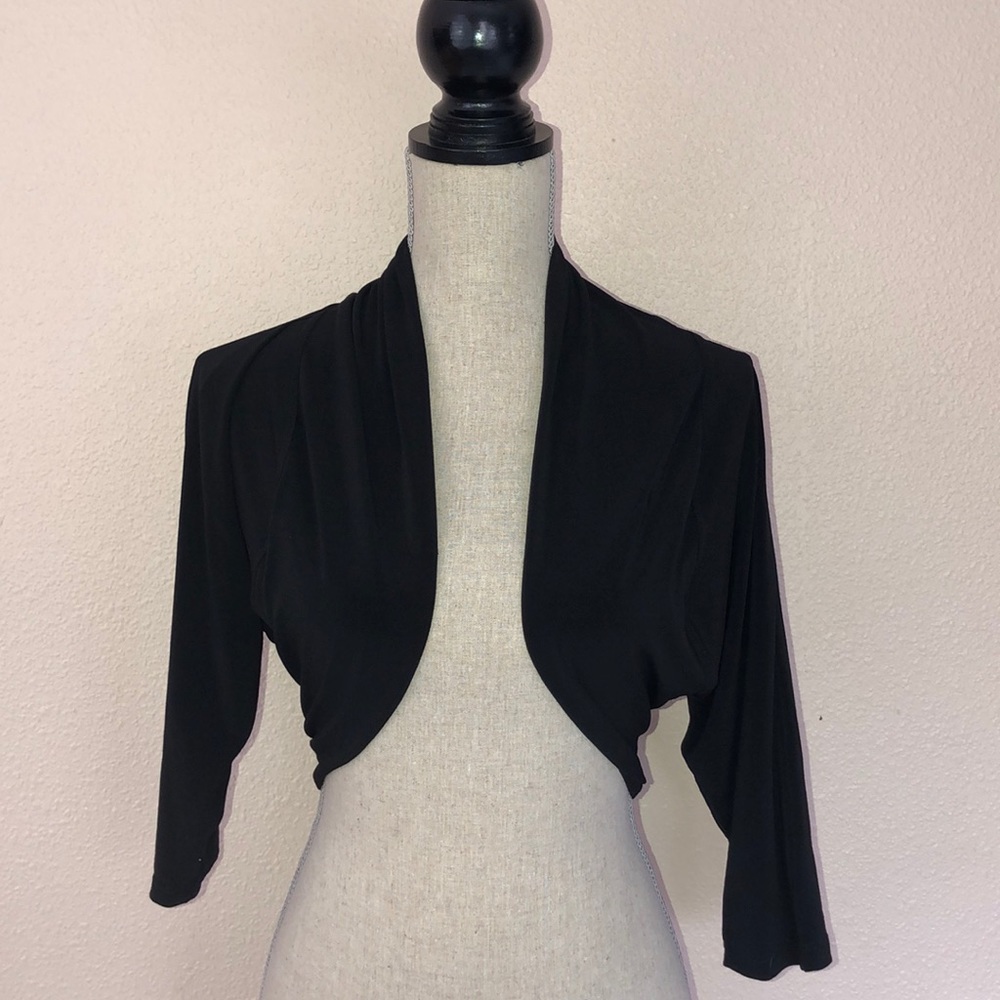 BISOU BISOU Black 3/4 Sleeve  Bolero Jacket